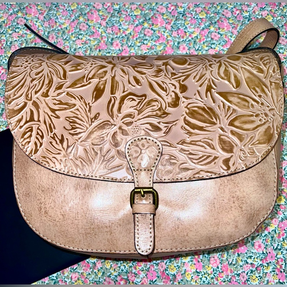 Patricia Nash Tooled Leather Rosolini Saddle
Crossbody Bag